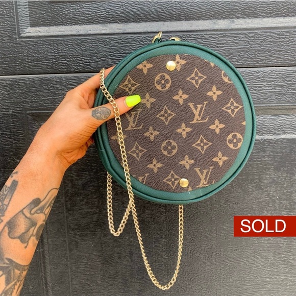 None Handbags - SOLD: 
 made round bag made from re-purposed bag